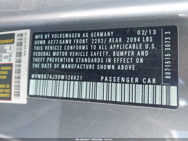 Aukcja sprzedaży 2013 Volkswagen Golf 2.5l 2-door, vin: WVWBB7AJ3DW126021, numer aukcji: 46044247