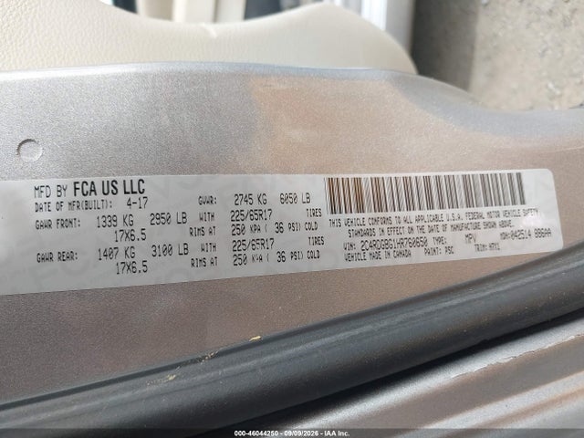 Продажа на аукционе авто 2017 Dodge Grand Caravan Se, vin: 2C4RDGBG1HR760650, номер лота: 46044250
