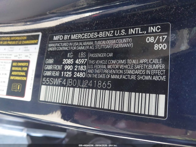 55SWF4JB0JU241865 Mercedes-Benz C 300
