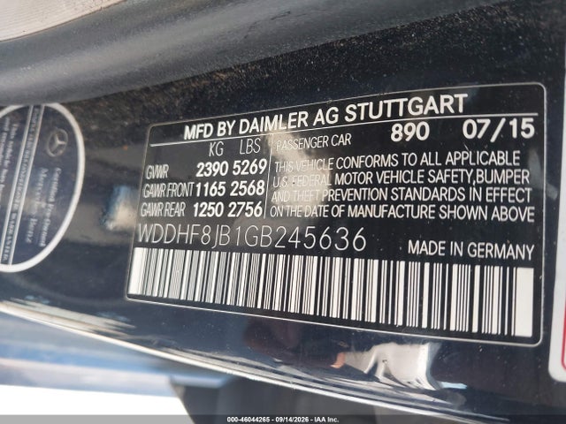 46044265 :رقم المزاد ، WDDHF8JB1GB245636 vin ، 2016 Mercedes-benz E 350 4matic مزاد بيع