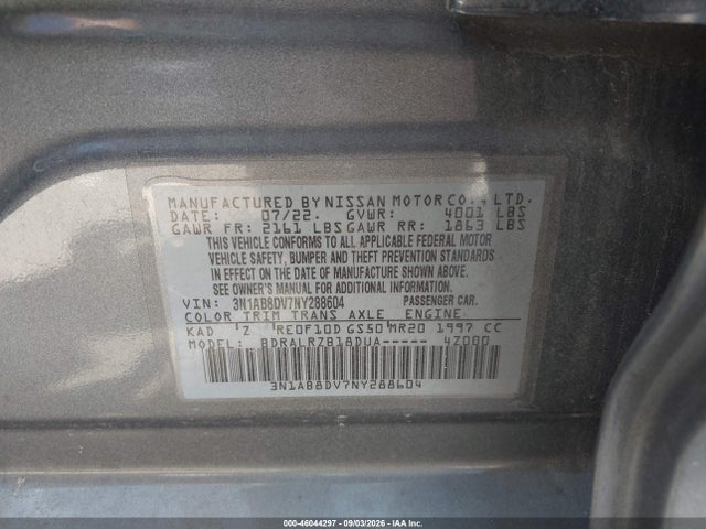 Aukcja sprzedaży 2022 Nissan Sentra Sr Xtronic Cvt, vin: 3N1AB8DV7NY288604, numer aukcji: 46044297