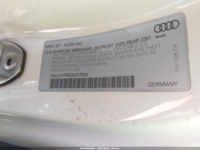 Aukcja sprzedaży 2013 Audi A5 2.0t Premium, vin: WAULFAFRXDA037836, numer aukcji: 46044301