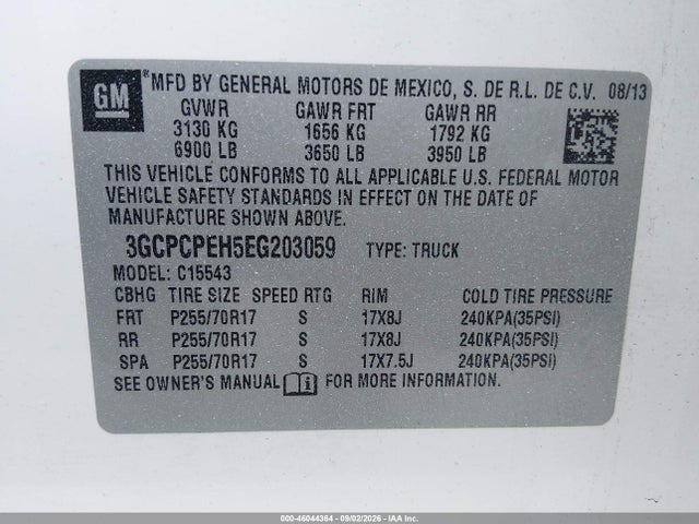 Aukcja sprzedaży 2014 Chevrolet Silverado 1500 Work Truck 2wt, vin: 3GCPCPEH5EG203059, numer aukcji: 46044364