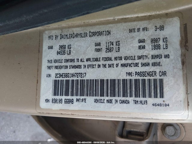 Продажа на аукционе авто 1999 Chrysler 300m, vin: 2C3HE66G1XH727217, номер лота: 46044368