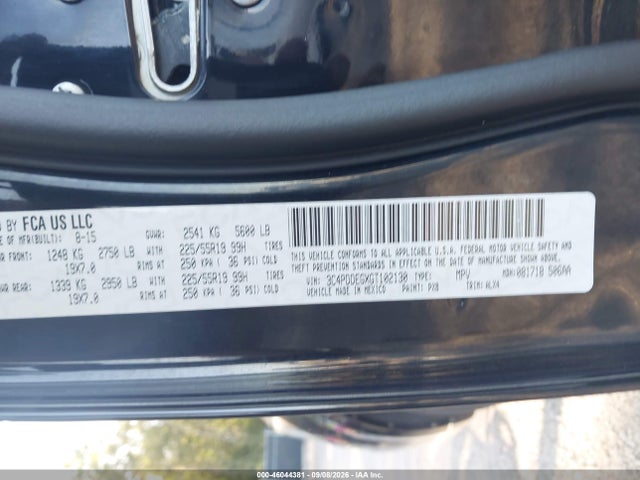 Продаж на аукціоні авто 2016 Dodge Journey R/t, vin: 3C4PDDEGXGT102130, номер лоту: 46044381