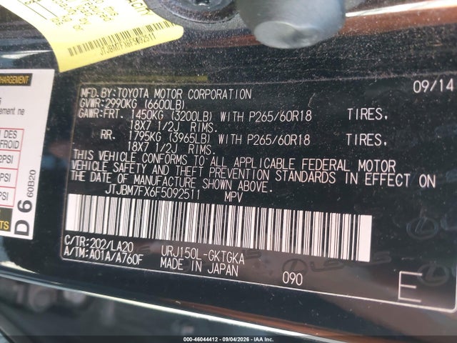 Lexus GX 460 2015 JTJBM7FX6F5092511 Image 9