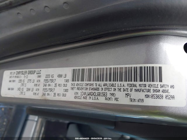 2013 Jeep Wrangler Sport მანქანა იყიდება აუქციონზე, vin: 1C4AJWAGXDL681563, აუქციონის ნომერი: 46044420