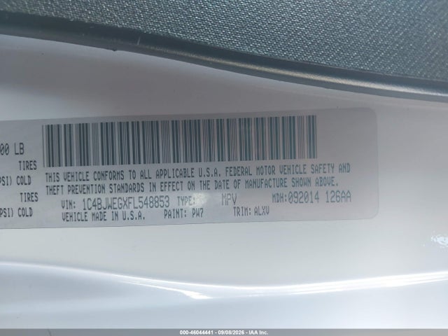Продаж на аукціоні авто 2015 Jeep Wrangler Unlimited Sahara, vin: 1C4BJWEGXFL548853, номер лоту: 46044441