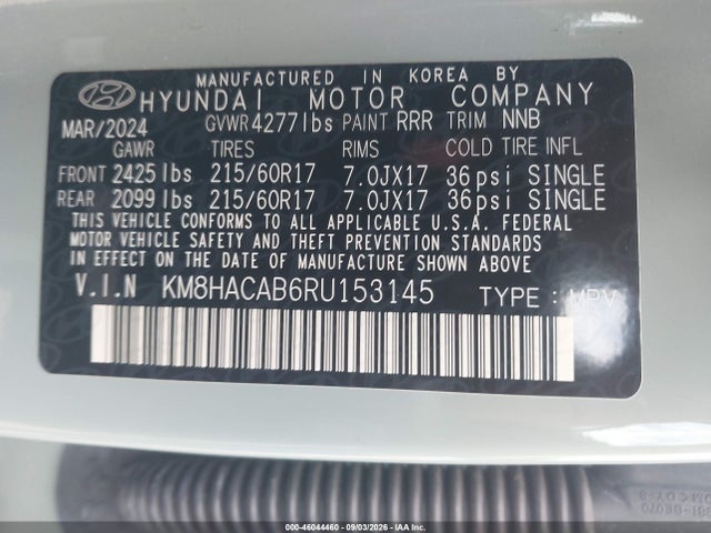 Hyundai Kona Se 2024 KM8HACAB6RU153145 Image 9