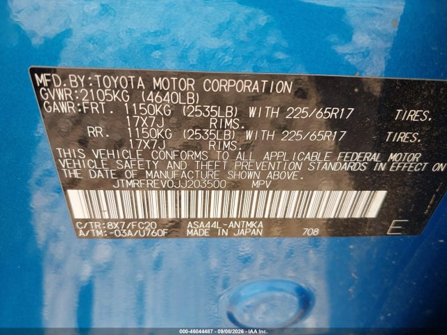 Toyota Rav4 Xle 2018 JTMRFREV0JJ203500 Image 9
