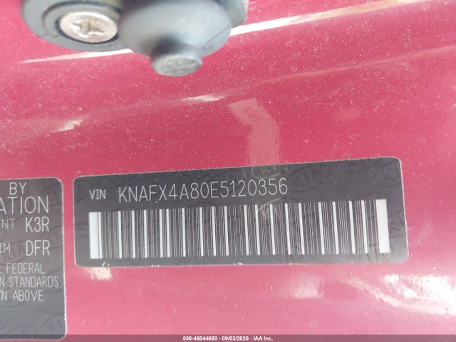 KNAFX4A80E5120356 KIA FORTE EX