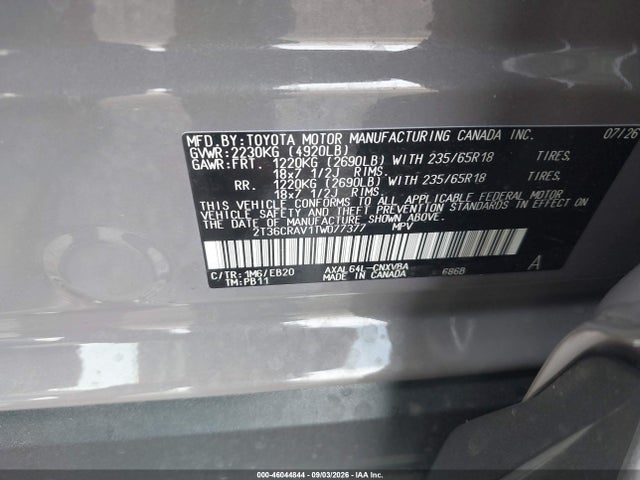 Продажа на аукционе авто 2026 Toyota Rav4 Woodland, vin: 2T36CRAV1TW077377, номер лота: 46044844