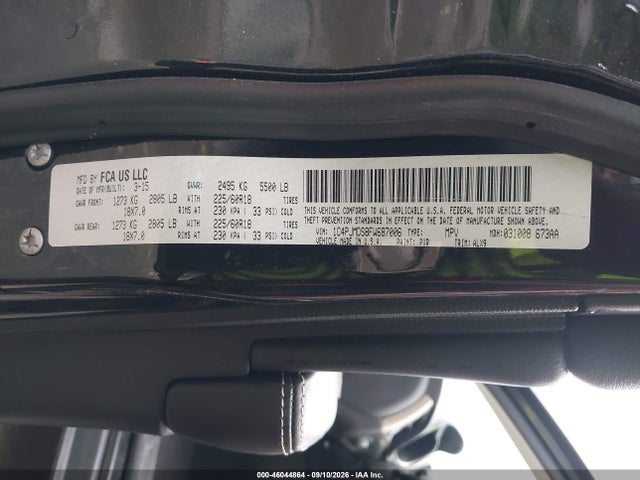 Продажа на аукционе авто 2015 Jeep Cherokee Limited, vin: 1C4PJMDS8FW687006, номер лота: 46044864
