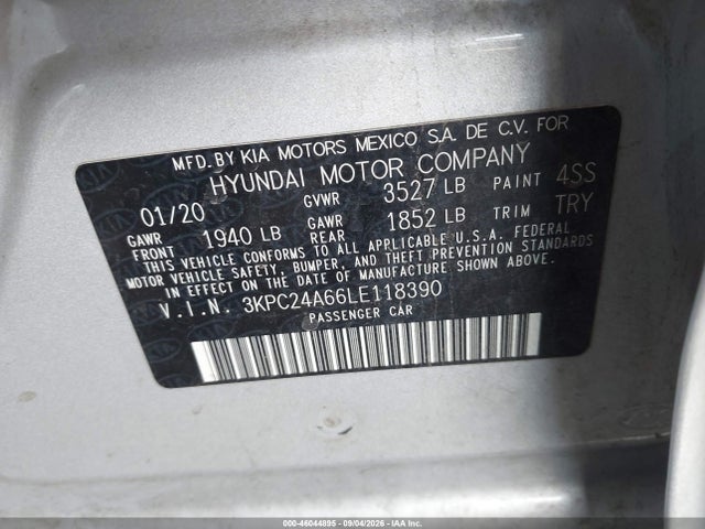 Hyundai ACCENT SE 2020 3KPC24A66LE118390 Image 9