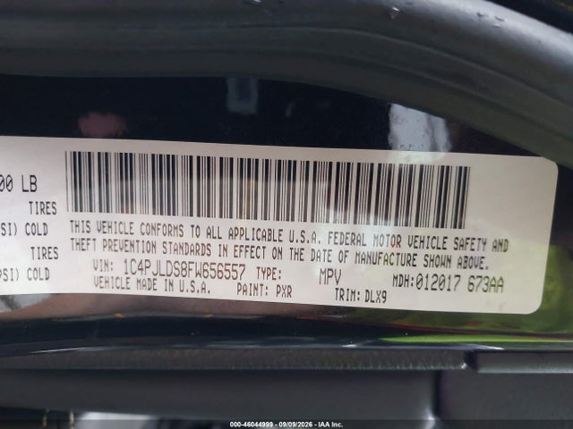 2015 Jeep Cherokee Limited მანქანა იყიდება აუქციონზე, vin: 1C4PJLDS8FW656557, აუქციონის ნომერი: 46044999