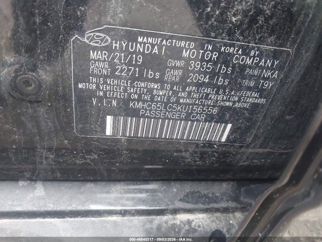 Продажа на аукционе авто 2019 Hyundai Ioniq Hybrid Blue, vin: KMHC65LC5KU156556, номер лота: 46045217