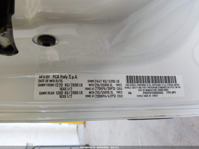 RAM Promaster City Tradesman Slt 2016 ZFBERFBTXG6B50135 Image 9