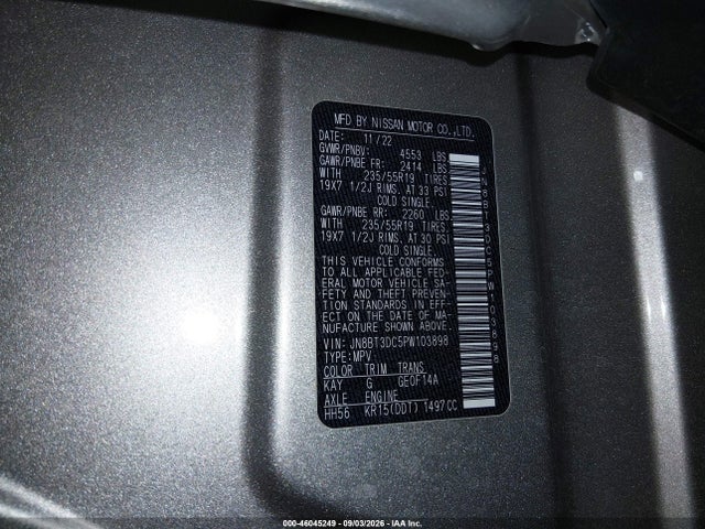 JN8BT3DC5PW103898 Nissan Rogue Platinum Fwd
