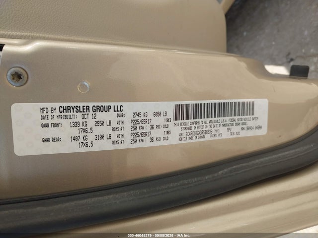46045379 :رقم المزاد ، 2C4RC1BGXDR588838 vin ، 2013 Chrysler Town & Country Touring مزاد بيع