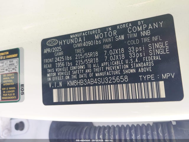 Hyundai Kona Sel 2025 KM8HB3AB4SU325658 Image 9