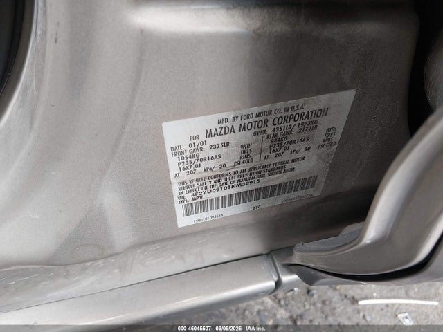 Продажа на аукционе авто 2001 Mazda Tribute Es V6/lx V6, vin: 4F2YU09101KM38915, номер лота: 46045507