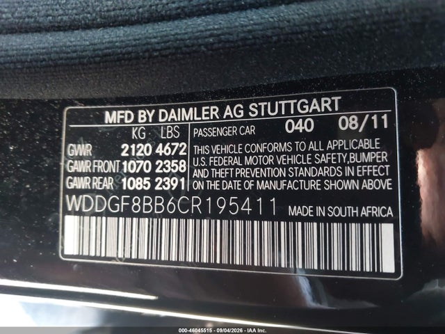2012 Mercedes-benz C 300 Sport 4matic მანქანა იყიდება აუქციონზე, vin: WDDGF8BB6CR195411, აუქციონის ნომერი: 46045515