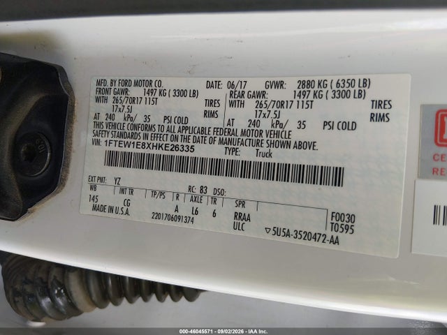 Ford F-150 Xl 2017 1FTEW1E8XHKE26335 Image 9