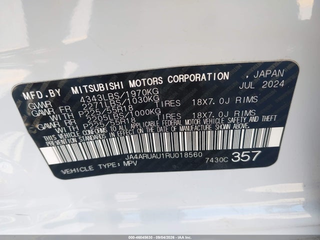 Aukcja sprzedaży 2024 Mitsubishi Outlander Sport 2.0 Es Awc/2.0 Le Awc/2.0 Ralliart Awc/2.0 S Awc/2.0 Se Awc/2.0 Trail Edition Awc, vin: JA4ARUAU1RU018560, numer aukcji: 46045630