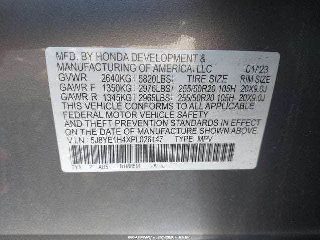 Продаж на аукціоні авто 2023 Acura Mdx Technology Package, vin: 5J8YE1H4XPL026147, номер лоту: 46045637