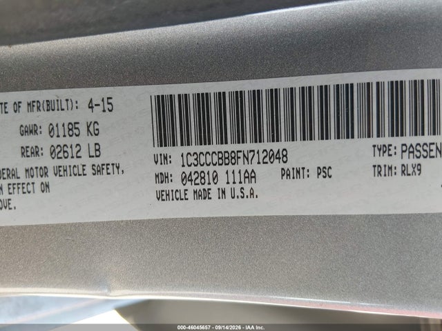 Chrysler 200 S 2015 1C3CCCBB8FN712048 Image 9