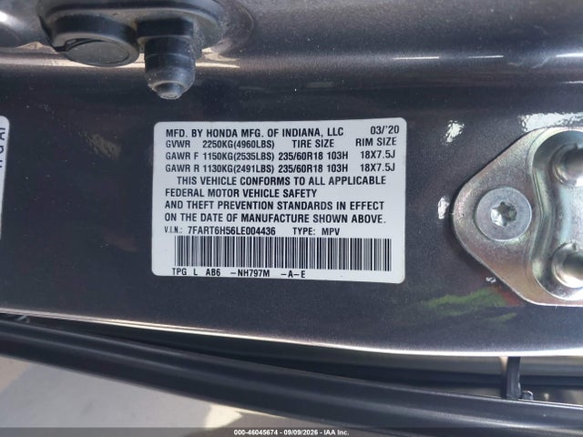 Продажа на аукционе авто 2020 Honda Cr-v Hybrid Ex, vin: 7FART6H56LE004436, номер лота: 46045674