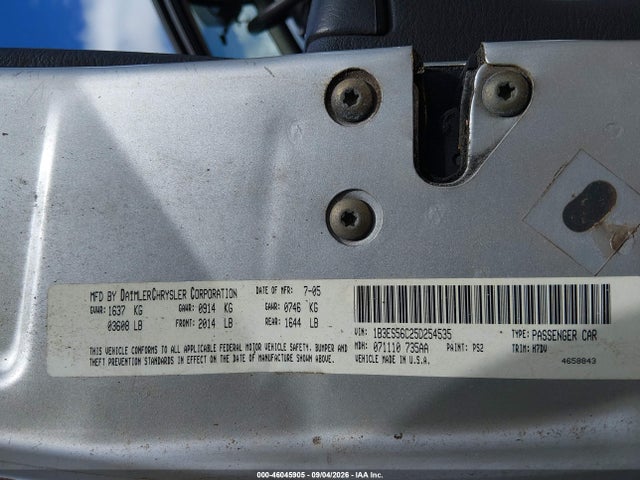 Продаж на аукціоні авто 2005 Dodge Neon Sxt, vin: 1B3ES56C25D254535, номер лоту: 46045905