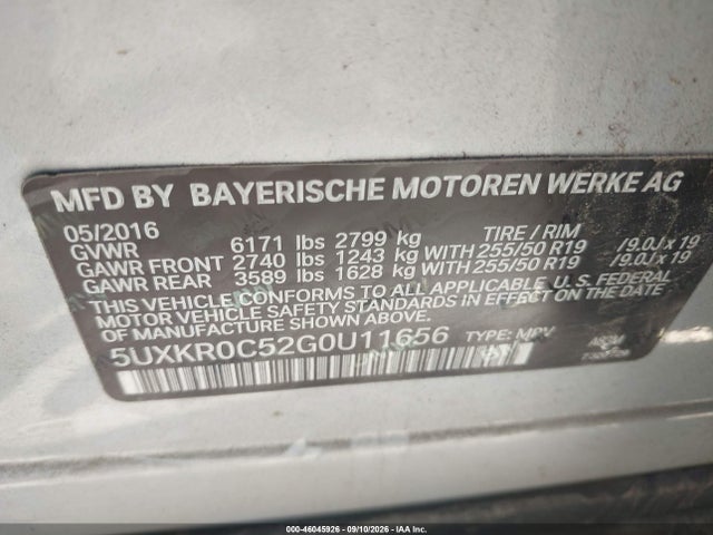 BMW X5 Xdrive35i 2016 5UXKR0C52G0U11656 Image 9