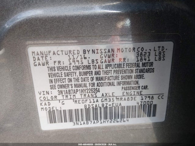 Nissan SENTRA S 2017 3N1AB7AP1HY226264 Image 9