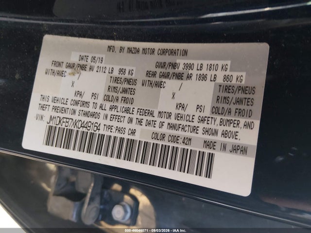 Продаж на аукціоні авто 2019 Mazda Cx-3 Sport, vin: JM1DKFB7XK0449164, номер лоту: 46046071