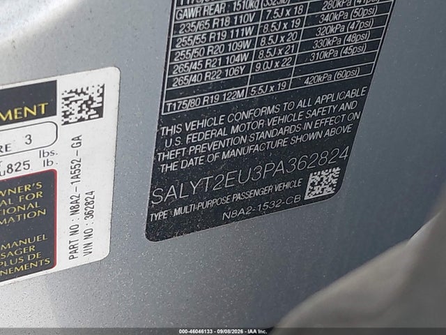 Продажа на аукционе авто 2023 Land Rover Range Rover Velar P340 R-dynamic S Mhev, vin: SALYT2EU3PA362824, номер лота: 46046133
