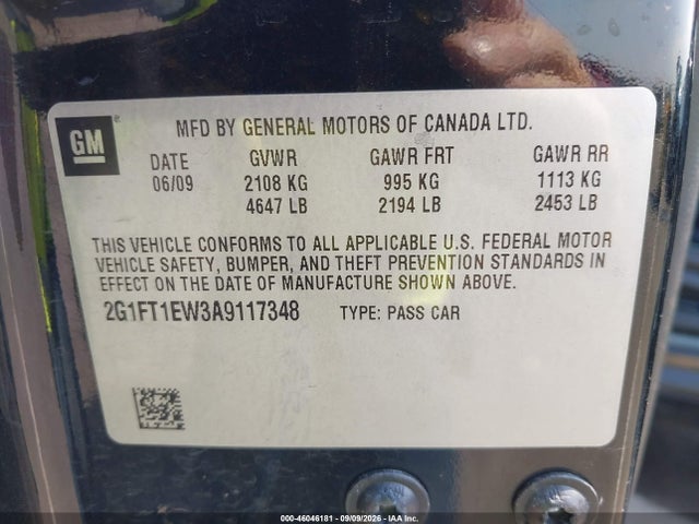 2010 Chevrolet Camaro 2ss მანქანა იყიდება აუქციონზე, vin: 2G1FT1EW3A9117348, აუქციონის ნომერი: 46046181