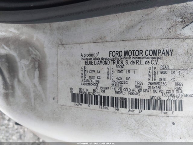 Продажа на аукционе авто 2012 Ford F-650 Xl/xlt, vin: 3FRNF6FJ1CV321762, номер лота: 46046187
