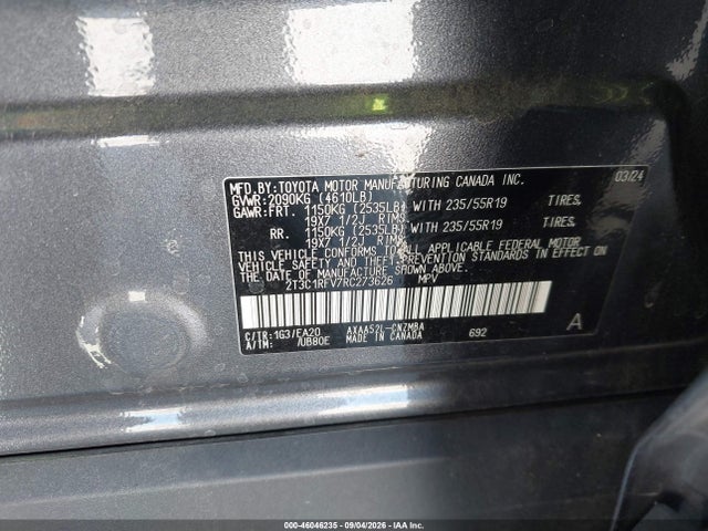 Продажа на аукционе авто 2024 Toyota Rav4 Xle Premium, vin: 2T3C1RFV7RC273626, номер лота: 46046235