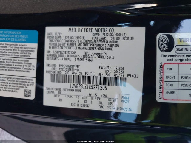 Ford Shelby Gt500 2014 1ZVBP8JZ1E5271205 Image 9