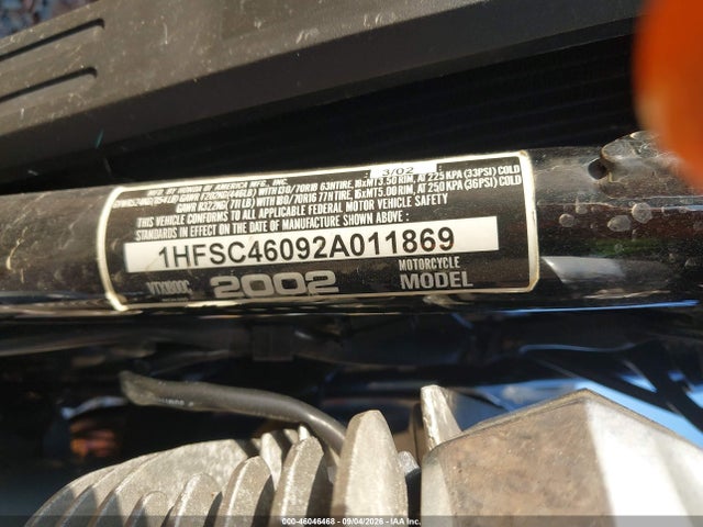 Aukcja sprzedaży 2002 Honda Vtx1800 C, vin: 1HFSC46092A011869, numer aukcji: 46046468
