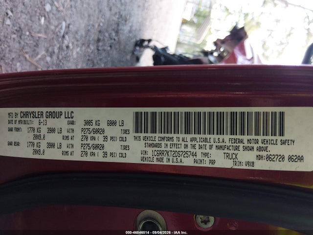 46046514 :رقم المزاد ، 1C6RR7KT2DS725744 vin ، 2013 Ram 1500 Express مزاد بيع
