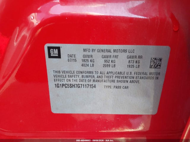 1G1PC5SH7G7117154 Chevrolet Cruze Limited Ls Auto