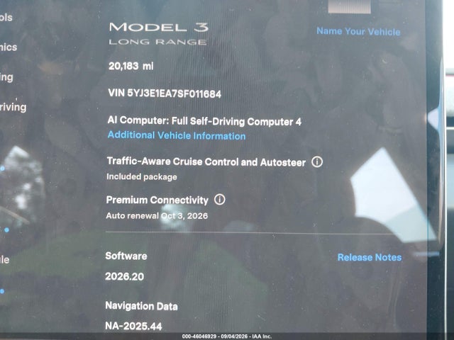 5YJ3E1EA7SF011684 Tesla Model 3 Long Range Rear-wheel Drive/standard Rear-wheel Drive