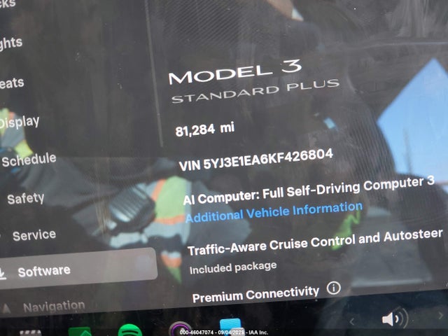 5YJ3E1EA6KF426804 Tesla Model 3 Long Range/mid Range/standard Range/standard Range Plus