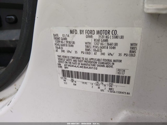 Ford EDGE SEL 2014 2FMDK4JC4EBA30132 Image 9