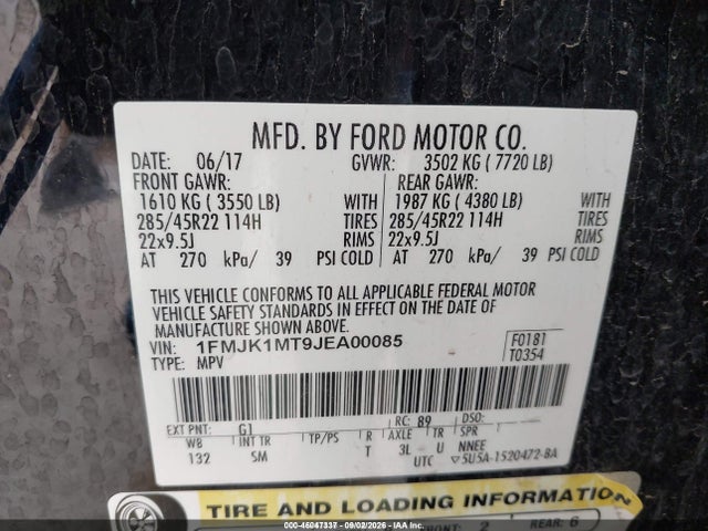 Ford Expedition Max Platinum 2018 1FMJK1MT9JEA00085 Image 9