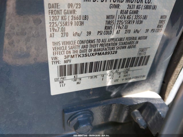 2023 Ford Mustang Mach-e Premium მანქანა იყიდება აუქციონზე, vin: 3FMTK3SUXPMA89328, აუქციონის ნომერი: 46047345