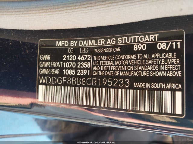 2012 Mercedes-benz C 300 Luxury 4matic/sport 4matic მანქანა იყიდება აუქციონზე, vin: WDDGF8BB8CR195233, აუქციონის ნომერი: 46047438