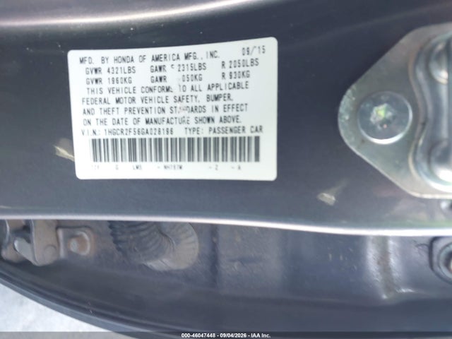 Продажа на аукционе авто 2016 Honda Accord Sport, vin: 1HGCR2F56GA028196, номер лота: 46047448